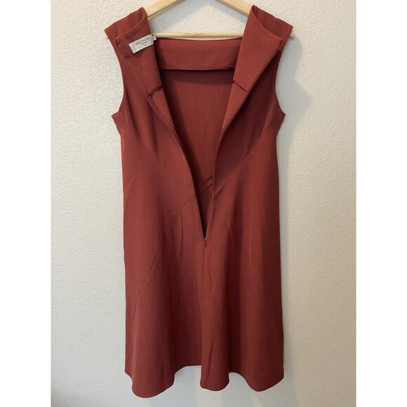 M.M. LaFleur Pauline Dress Size 10 Brick Red Career Square Neck A-line Travel - Picture 8 of 13